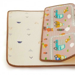 Covoras de joaca Petite&Mars Joy City Cu doua fete Pliabil Protectie impotriva loviturilor Dimensiune mare 180x150x1 cm Cu Impri