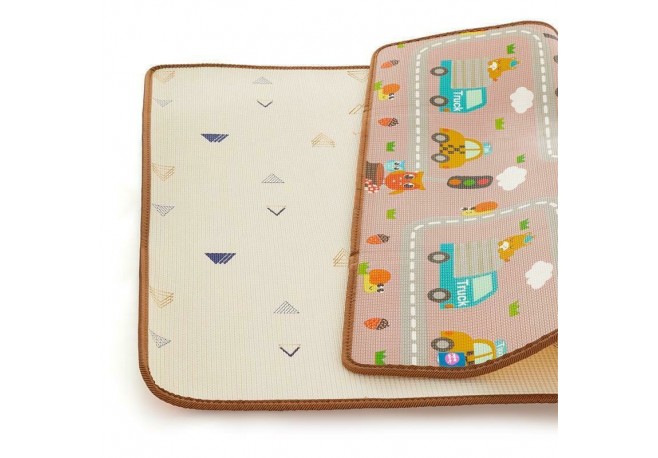 Covoras de joaca Petite&Mars Joy City Cu doua fete Pliabil Protectie impotriva loviturilor Dimensiune mare 180x150x1 cm Cu Impri