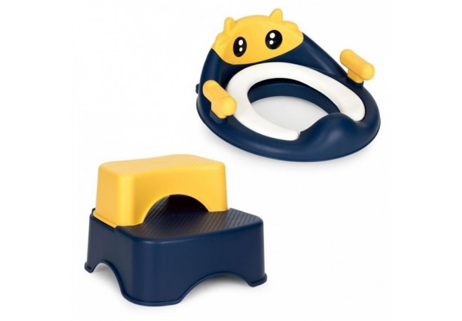 Reductor toaleta cu scara pentru copii Ecotoys HA-P17-18 - Bleumarin