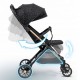 Carucior sport pentru copii 78 x 33 x 104 cm Nukido Paseo 716001 - Negru cu auriu