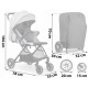 Carucior sport pentru copii 78 x 33 x 104 cm Nukido Paseo 716003 - Gri deschis