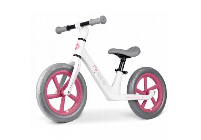 Bicicleta fara pedale pentru copii 87 x 39 x 54 cm roti EVA Light Flee Nukido NK-604 - Roz - Alb