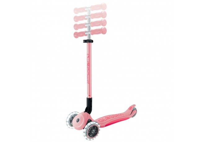 Trotineta Globber Primo cu lumini pliabila  culoare roz pastel