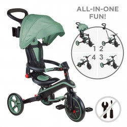 Tricicleta Globber Explorer 4 in 1 pliabila culoare verde pal