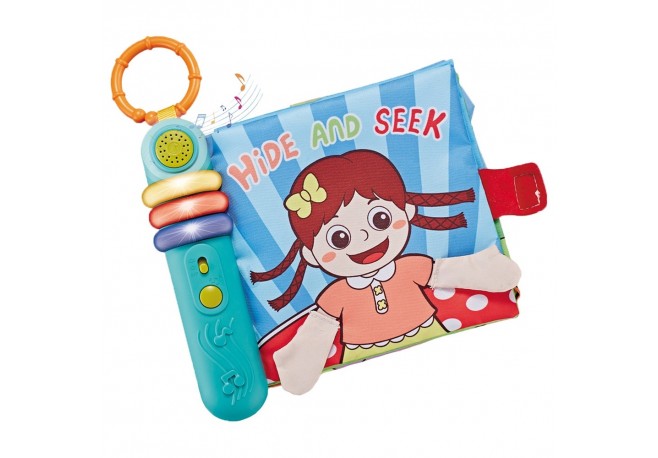 Carte senzoriala pentru copii Chipolino cu lumini si melodii Hide and seek