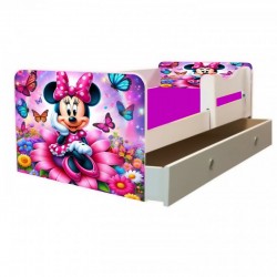 Pat copii junior Minnie flower-saltea ,sertar