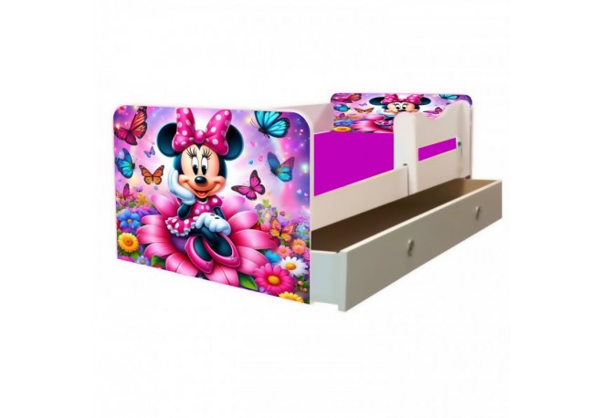 Pat copii junior Minnie flower-saltea ,sertar