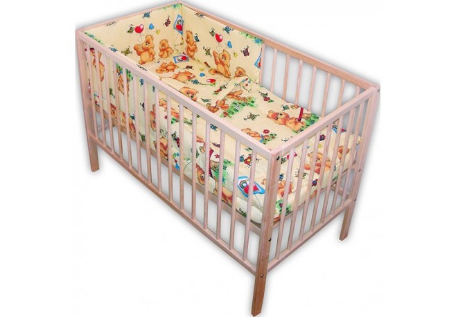 Lenjerie patut Hubners Ursuletul Jucaus 4 piese crem