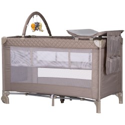 Patut pliabil cu saltea de infasat Chipolino Luna tiramisu