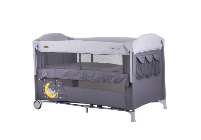 Patut pliabil Chipolino Merida platinum cu laterala culisanta