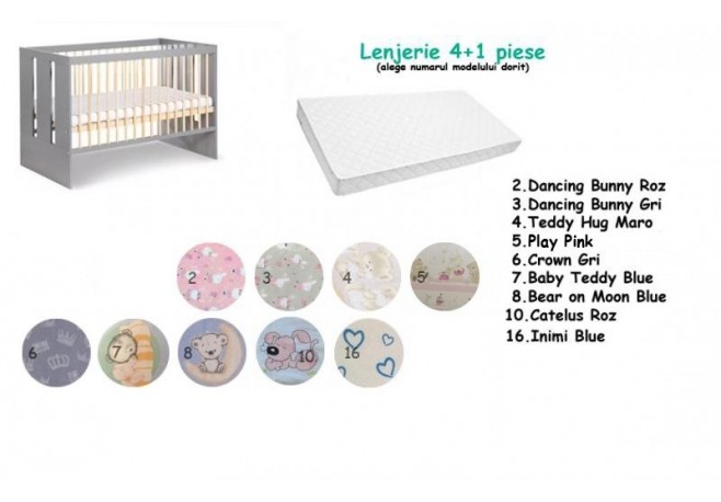 Pachet 3 in 1 Pauline Graphite Natur 120x60