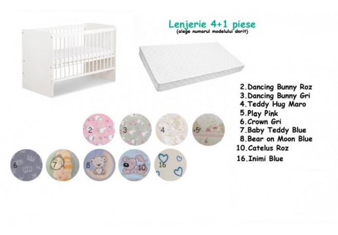 Pachet 3 in 1 Karolina II alb 120x60