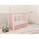 Patut cu sertar MyKids HAPPY cu leganare Alb-Roz D120