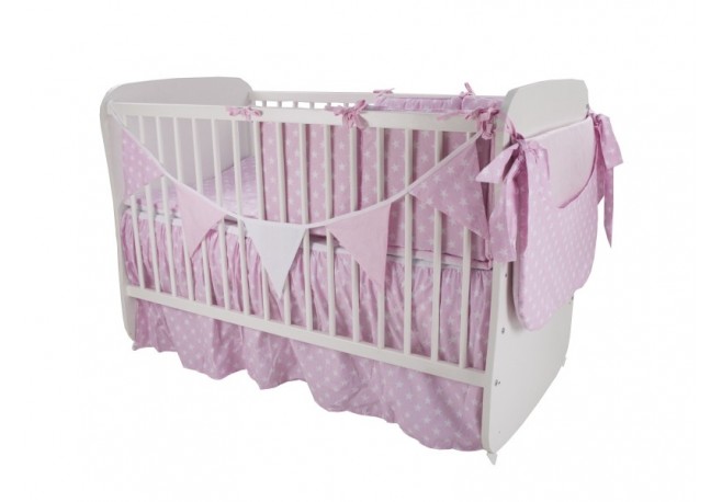 Lenjerie MyKids Light Stars Pink 11 Piese 120x60 cm