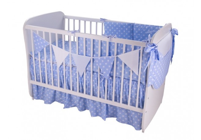 Lenjerie MyKids Light Stars Blue 11 Piese 120x60 cm