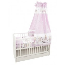Lenjerie MyKids Teddy Toys Roz M1 5 piese 140x70 cm