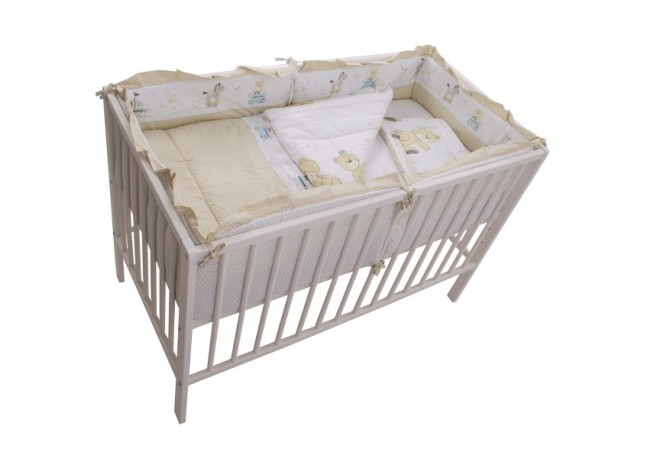 Lenjerie MyKids Teddy Play Bej 4+1 Piese M2 120x60