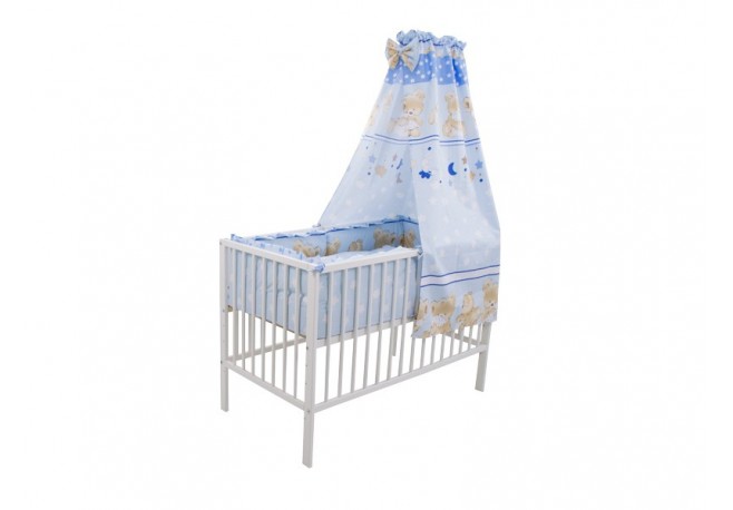 Baldachin bumbac mic MyKids Teddy Hug Blue