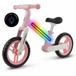Bicicleta fara pedale cadru nailon cu LED roti EVA Kidwell SUNO - Roz