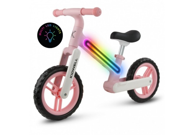 Bicicleta fara pedale cadru nailon cu LED roti EVA Kidwell SUNO - Roz