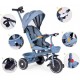 Tricicleta 2 in 1 pentru copii scaun rotativ 360 roti din spuma EVA Ecotoys WQL-066-18 - Albastru