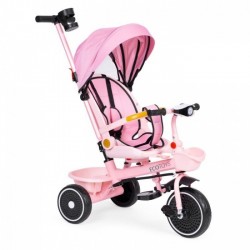 Tricicleta 2 in 1 pentru copii scaun rotativ 360 roti din spuma EVA Ecotoys WQL-066-18 - Roz