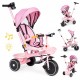 Tricicleta 2 in 1 pentru copii scaun rotativ 360 roti din spuma EVA Ecotoys WQL-066-18 - Roz