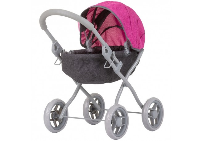 Carucior pentru papusi Chipolino Daisy grey pink linen