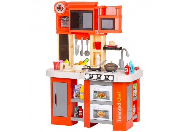 Set jucarie Chipolino Kitchen 84 cm cu sistem de curgere apa lumini sunete si 79 accesorii