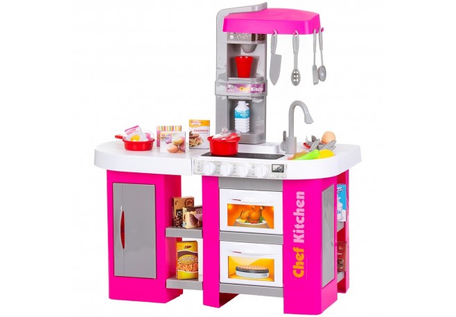 Set jucarie Chipolino Kitchen 725 cm cu sistem de curgere apa lumini sunete si 53 accesorii