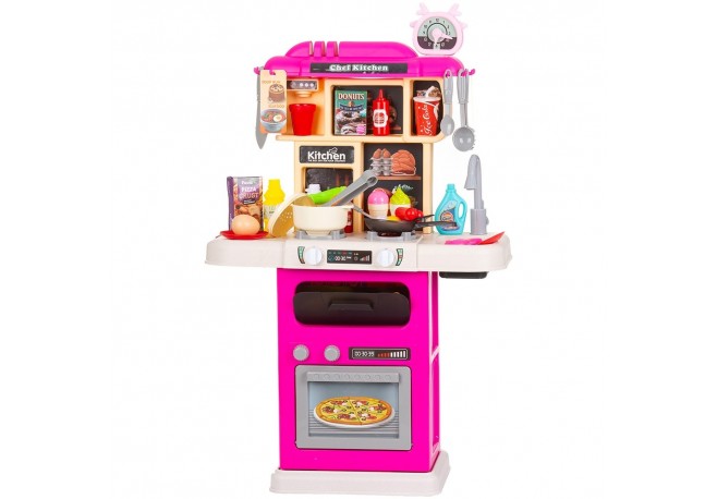 Set jucarie Chipolino Kitchen 87 cm cu sistem de curgere apa lumini sunete si 63 accesorii