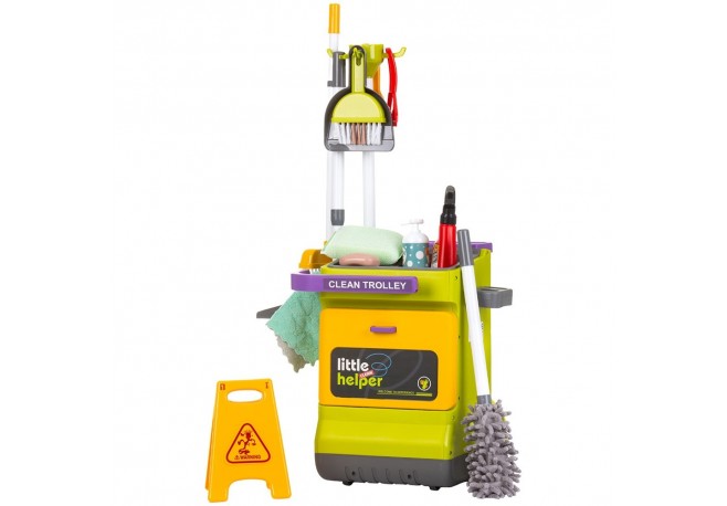 Set jucarie Chipolino Cleaning Trolley cu 16 accesorii