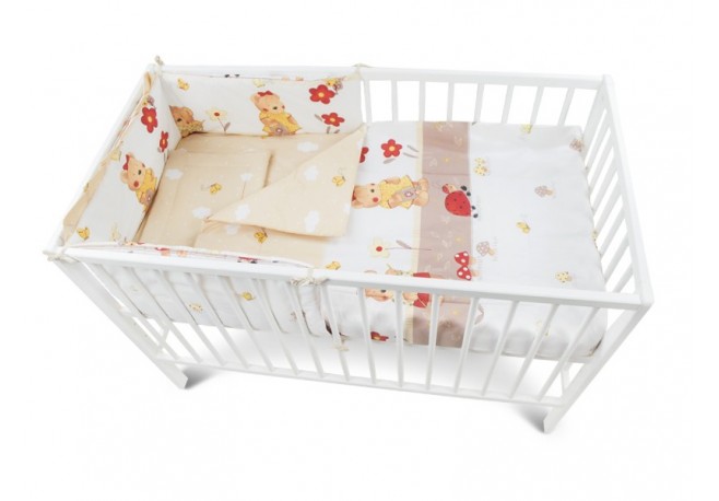 Lenjerie MyKids Teddy Gradina Maro 4 Piese 120x60