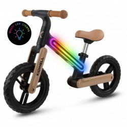Bicicleta fara pedale cadru nailon cu LED roti EVA Kidwell SUNO - Bej-Negru