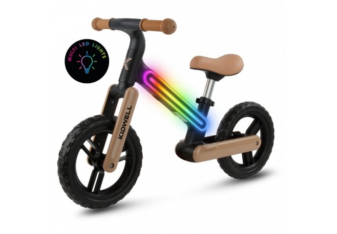 Bicicleta fara pedale cadru nailon cu LED roti EVA Kidwell SUNO - Bej-Negru
