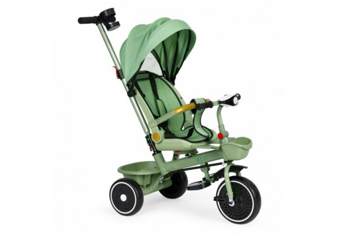 Tricicleta 2 in 1 pentru copii scaun rotativ 360 roti din spuma EVA Ecotoys WQL-066-18 - Verde