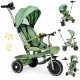 Tricicleta 2 in 1 pentru copii scaun rotativ 360 roti din spuma EVA Ecotoys WQL-066-18 - Verde