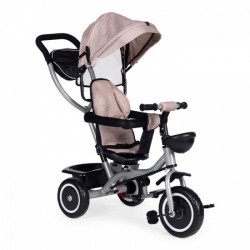Tricicleta 2 in 1 pentru copii scaun rotativ 360 roti din spuma EVA Ecotoys WQL-066-52 - Bej