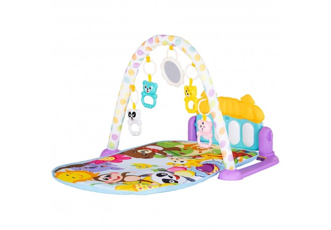 Covoras de joaca cu pian Chipolino Zoo Party purple