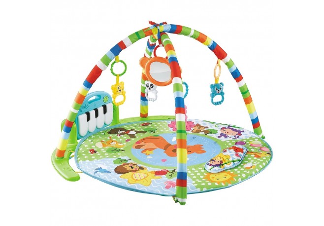 Covoras de joaca cu pian Chipolino Happy Cangaroo blue