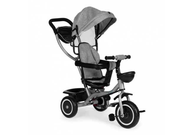 Tricicleta 2 in 1 pentru copii scaun rotativ 360 roti din spuma EVA Ecotoys WQL-066-52 - Gri