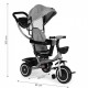 Tricicleta 2 in 1 pentru copii scaun rotativ 360 roti din spuma EVA Ecotoys WQL-066-52 - Gri