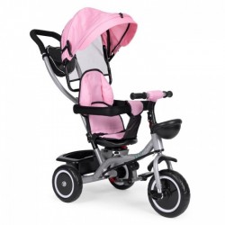 Tricicleta 2 in 1 pentru copii scaun rotativ 360 roti din spuma EVA Ecotoys WQL-066-52 - Roz
