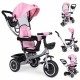 Tricicleta 2 in 1 pentru copii scaun rotativ 360 roti din spuma EVA Ecotoys WQL-066-52 - Roz