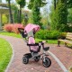 Tricicleta 2 in 1 pentru copii scaun rotativ 360 roti din spuma EVA Ecotoys WQL-066-52 - Roz