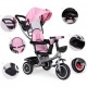 Tricicleta 2 in 1 pentru copii scaun rotativ 360 roti din spuma EVA Ecotoys WQL-066-52 - Roz