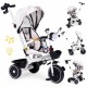 Tricicleta pentru copii scaun rotativ 360 roti din spuma EVA Ecotoys WQL-186 - Alb