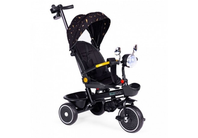 Tricicleta pentru copii scaun rotativ 360 roti din spuma EVA Ecotoys WQL-186 - Negru