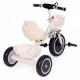 Tricicleta cu pedale pentru copii roti din spuma EVA Ecotoys WQL-1999 - Bej
