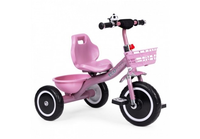 Tricicleta cu pedale pentru copii roti din spuma EVA Ecotoys WQL-1999 - Roz